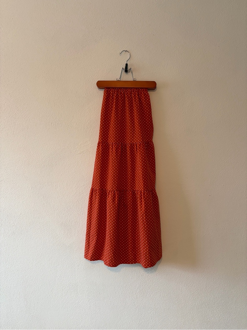 Red Polka Dot Tiered Maxi Skirt - Women